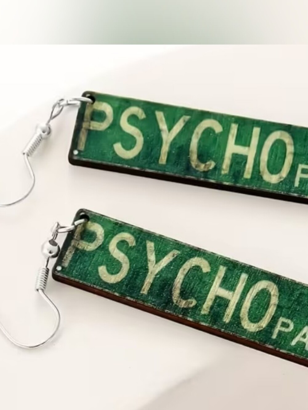 Green "PSYCHO" Statement Earrings - Women Accessories
